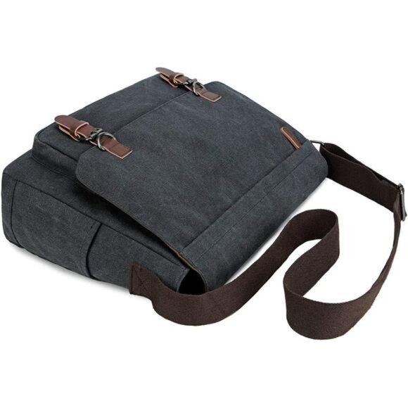 MessengerBag for Men Retro,Canvas Satchel Briefcases LaptopBag fit 13.3 15.6Inch - Picture 3 of 7